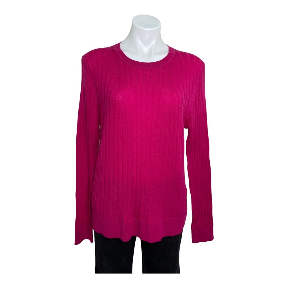 NWT Banana Republic Women's Hot Pink Pullover Sweater XL 100% Merino Wool
